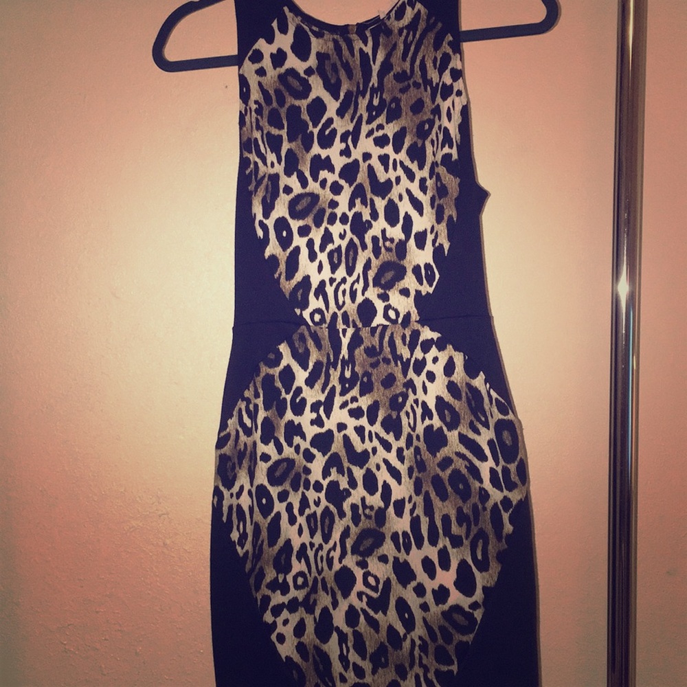 Cheetah print mini dress